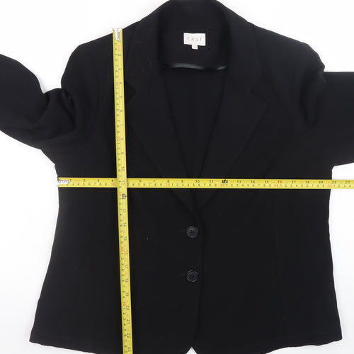 EAST Women Black Blazer Size 16 Regular Fit Formal Jacket