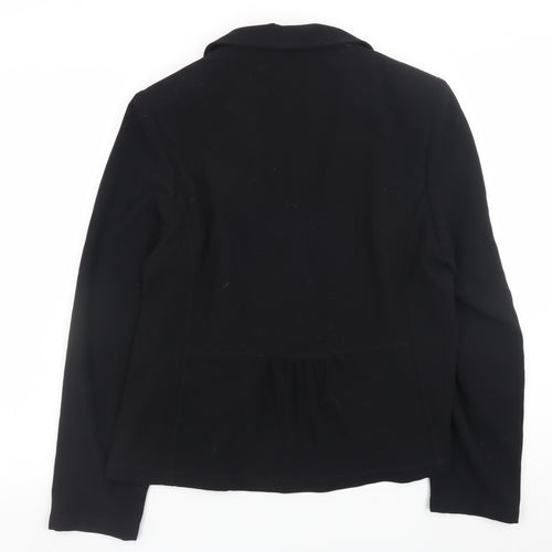 EAST Women Black Blazer Size 16 Regular Fit Formal Jacket