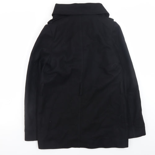 Ted Baker Women Black Wool Cashmere Blend Mid-Length Coat Size 8
