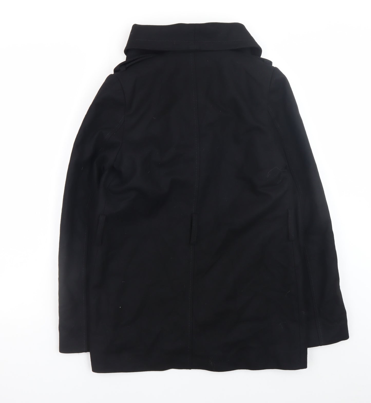 Ted Baker Women Black Wool Cashmere Blend Mid-Length Coat Size 8