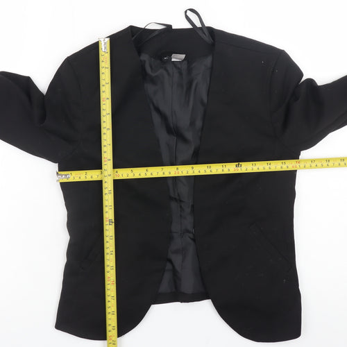 H&M Women’s Black Slim Fit Open Front Blazer Size 6