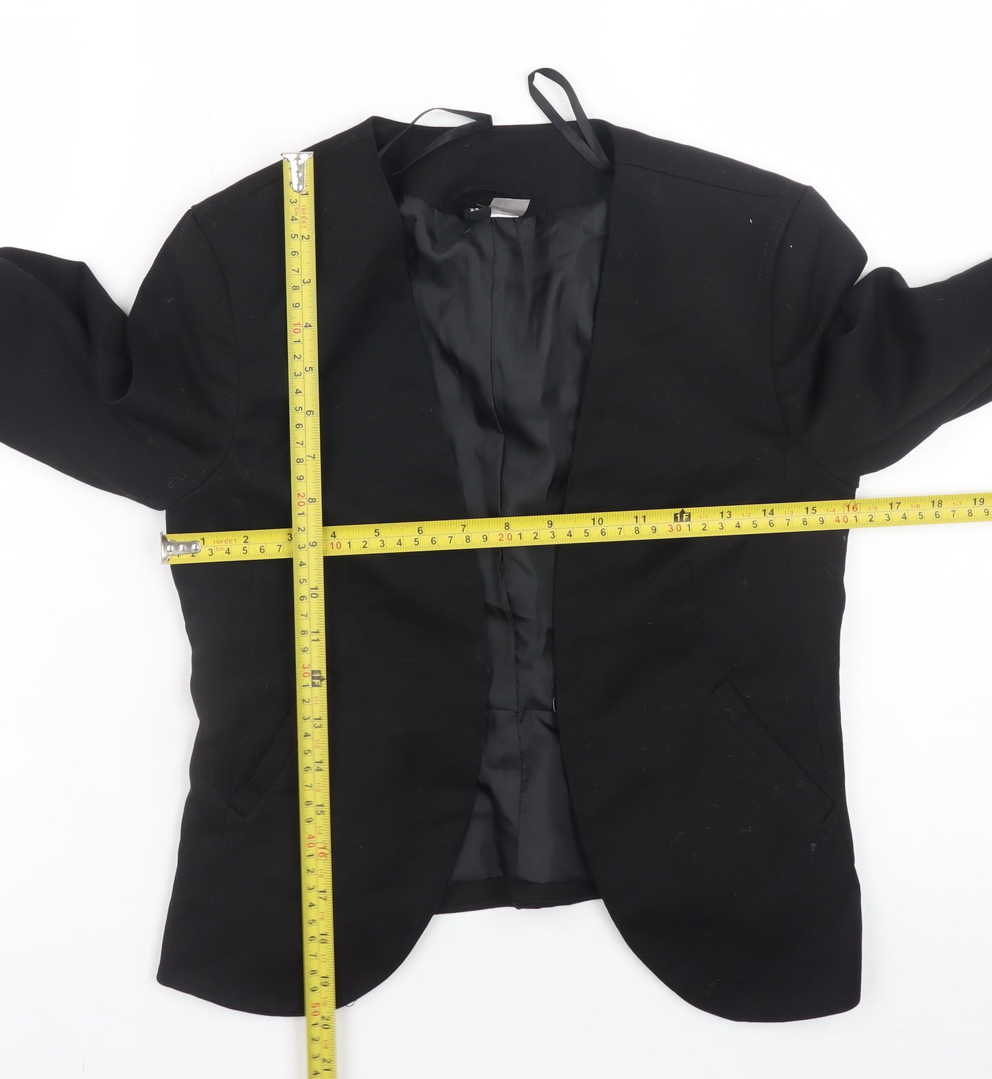 H&M Women’s Black Slim Fit Open Front Blazer Size 6