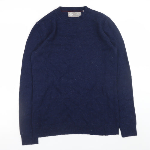 South Coast Men’s Blue Lambswool Crew Neck Jumper Medium