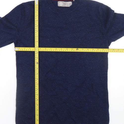 South Coast Men’s Blue Lambswool Crew Neck Jumper Medium