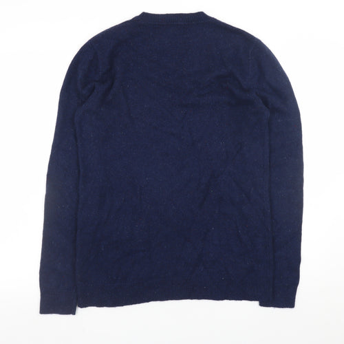 South Coast Men’s Blue Lambswool Crew Neck Jumper Medium
