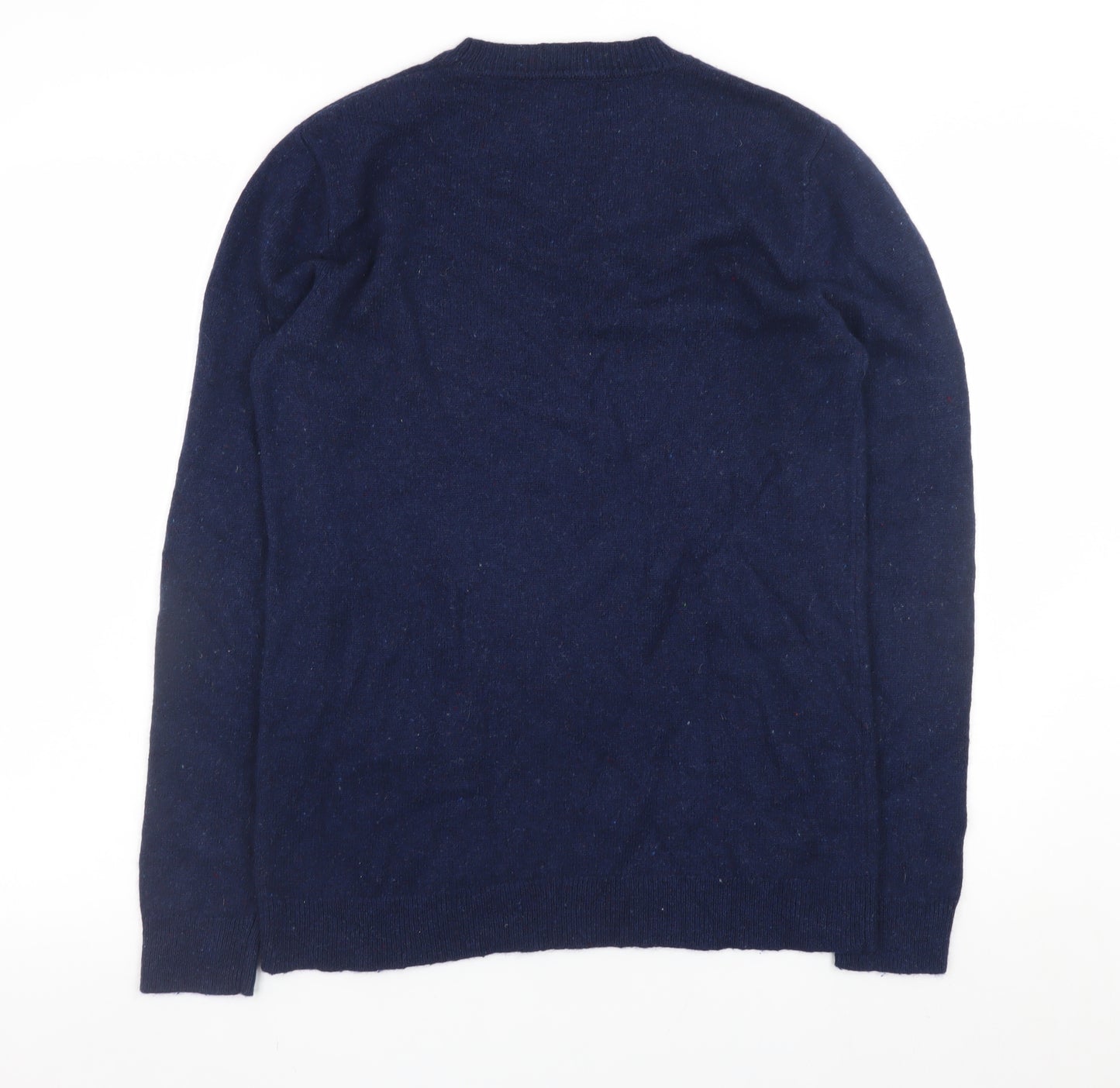 South Coast Men’s Blue Lambswool Crew Neck Jumper Medium