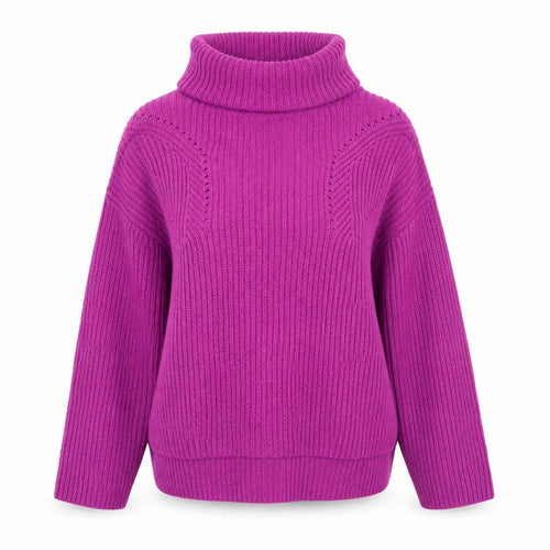Fat Face Women’s Purple Roll Neck Wool Blend Jumper Size 12