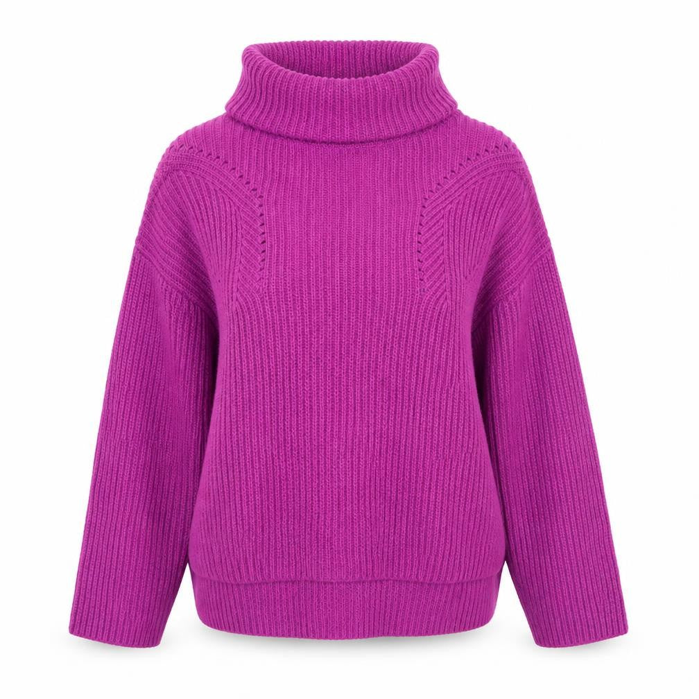 Fat Face Women’s Purple Roll Neck Wool Blend Jumper Size 12