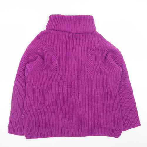 Fat Face Women’s Purple Roll Neck Wool Blend Jumper Size 12