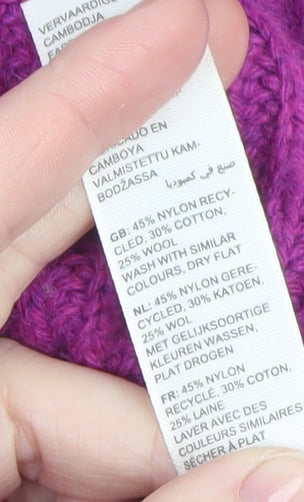 Fat Face Women’s Purple Roll Neck Wool Blend Jumper Size 12