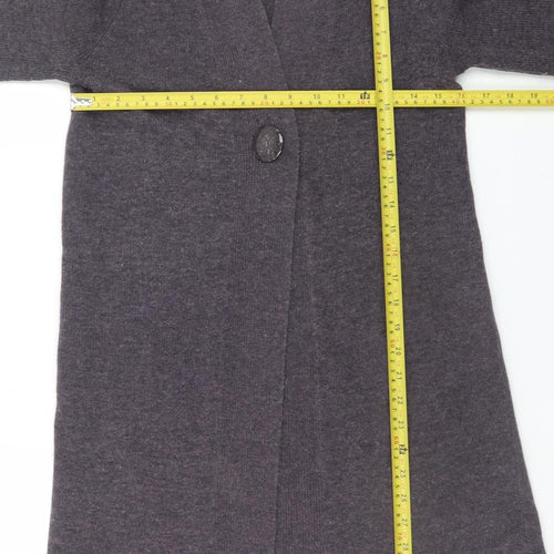 Kenar Women's Grey Wool Angora Blend Long Cardigan UK 10 S