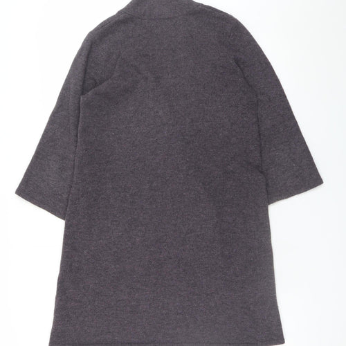 Kenar Women's Grey Wool Angora Blend Long Cardigan UK 10 S