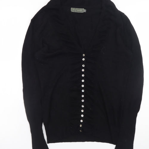 Mint Velvet Women's Black Size 10 V-Neck Buttoned Cardigan