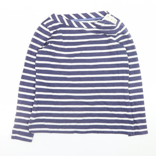 Boden Women Navy White Striped Cotton Long Sleeve Pullover UK 12