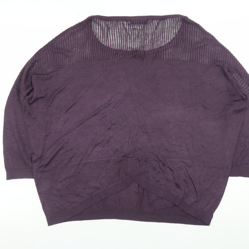 Warehouse Women’s Purple Knit Pullover Jumper UK 12 Relaxed Fit