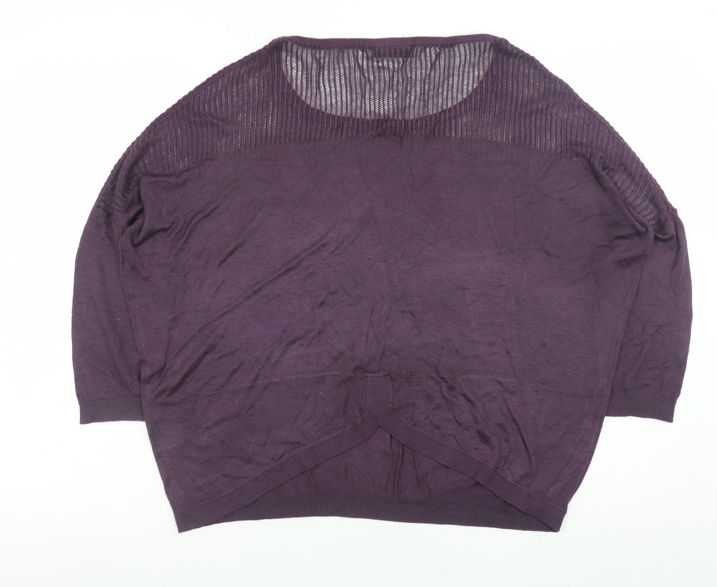 Warehouse Women’s Purple Knit Pullover Jumper UK 12 Relaxed Fit