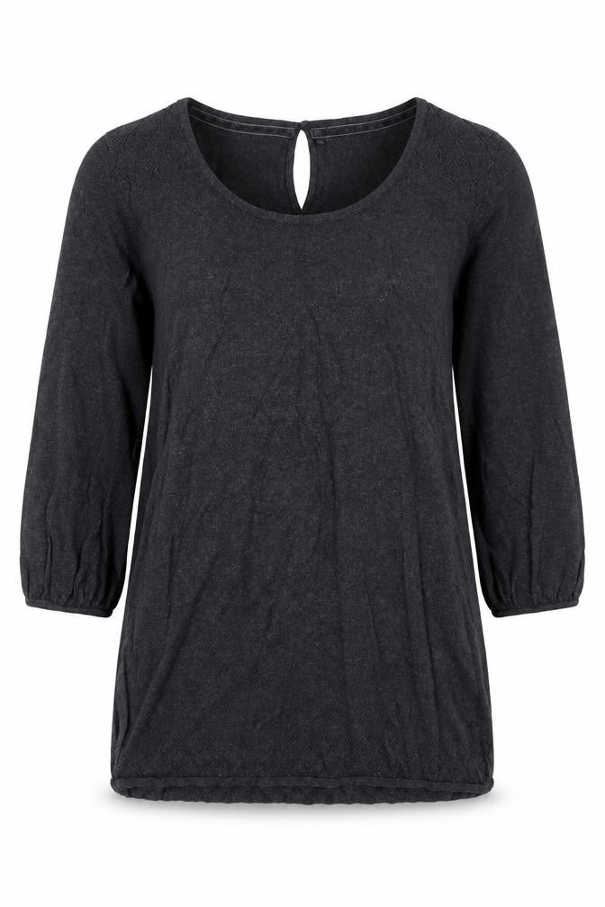 Front view of FatFace Women's Black Cotton 3/4 Sleeve jumper, size 10