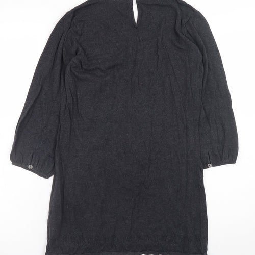 Fat Face Women's Black Cotton 3/4 Sleeve Pullover Jumper Size 10