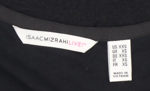 Isaac Mizrahi Live Women's Black XS Fit & Flare Jersey Dress
