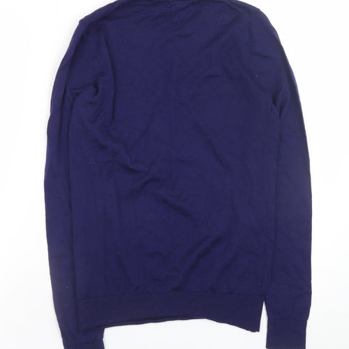 Hobbs Men's Blue Merino Wool Crew Neck Jumper Size Small
