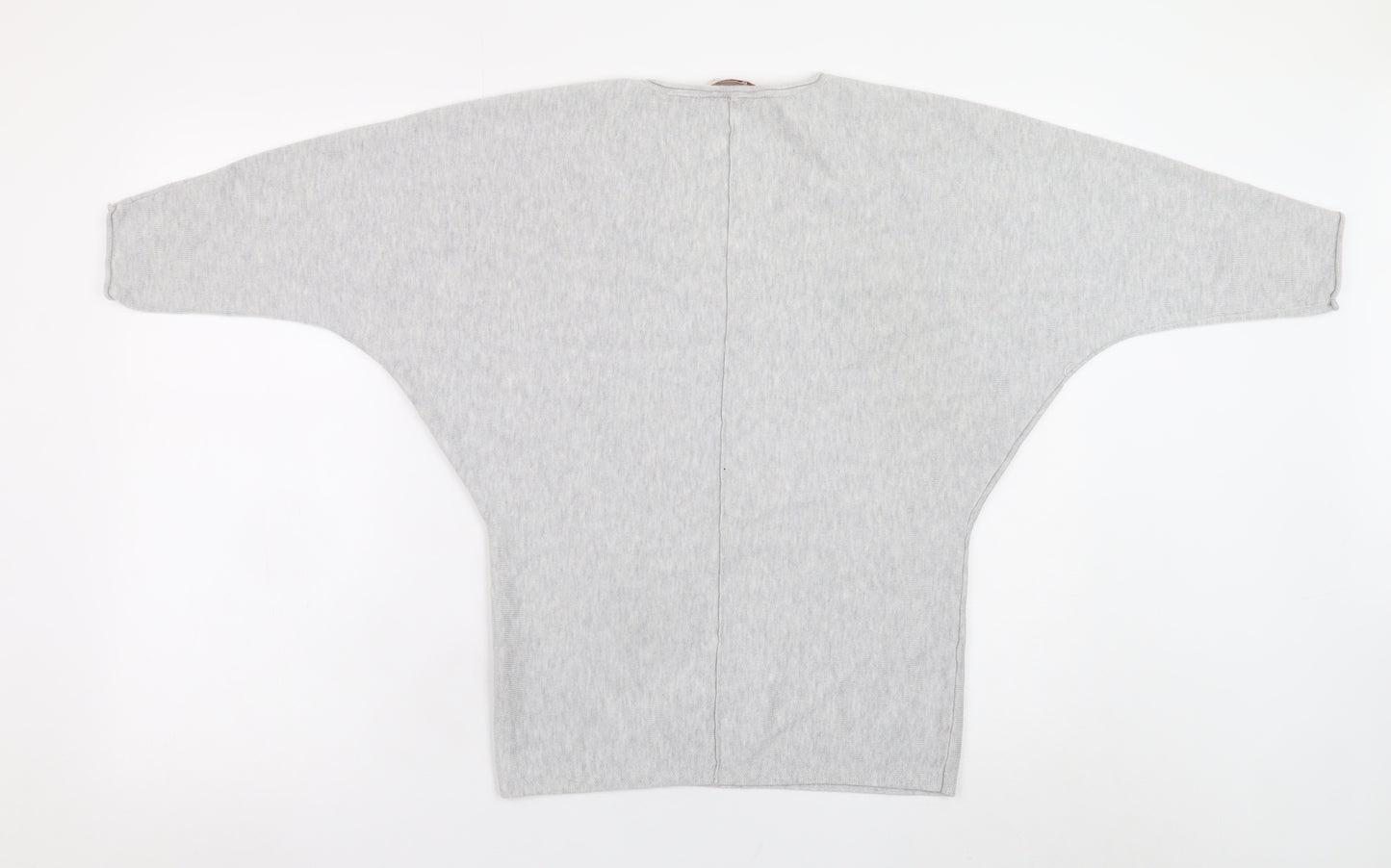 Mauvette Women’s Grey V-Neck Dolman Sleeve Pullover Jumper Size 8