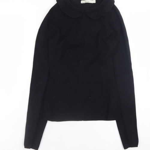 Karen Millen Women's Black Peter Pan Collar Pullover Jumper Size 10
