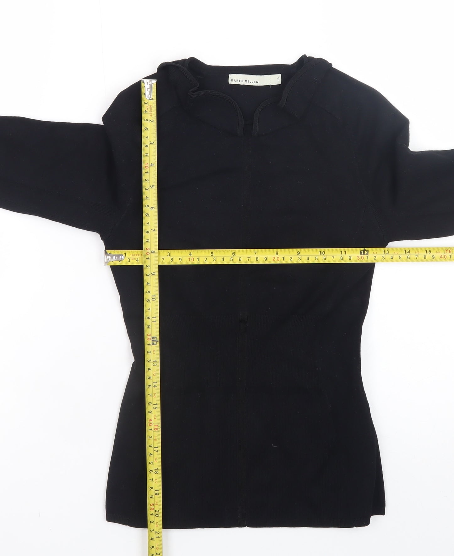 Karen Millen Women's Black Peter Pan Collar Pullover Jumper Size 10