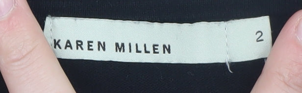 Karen Millen Women's Black Peter Pan Collar Pullover Jumper Size 10