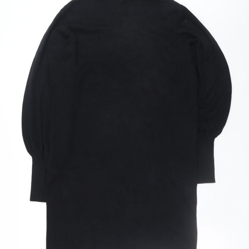 Vero Moda Women Black Size 18 Knit High Neck Long Sleeve Sweater Dress