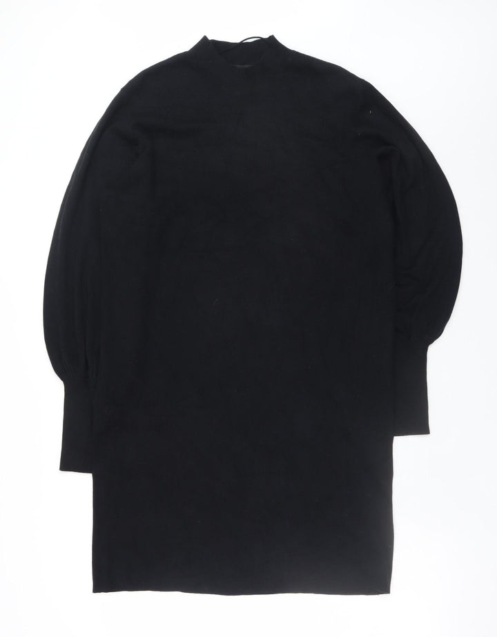 Vero Moda Women Black Size 18 Knit High Neck Long Sleeve Sweater Dress
