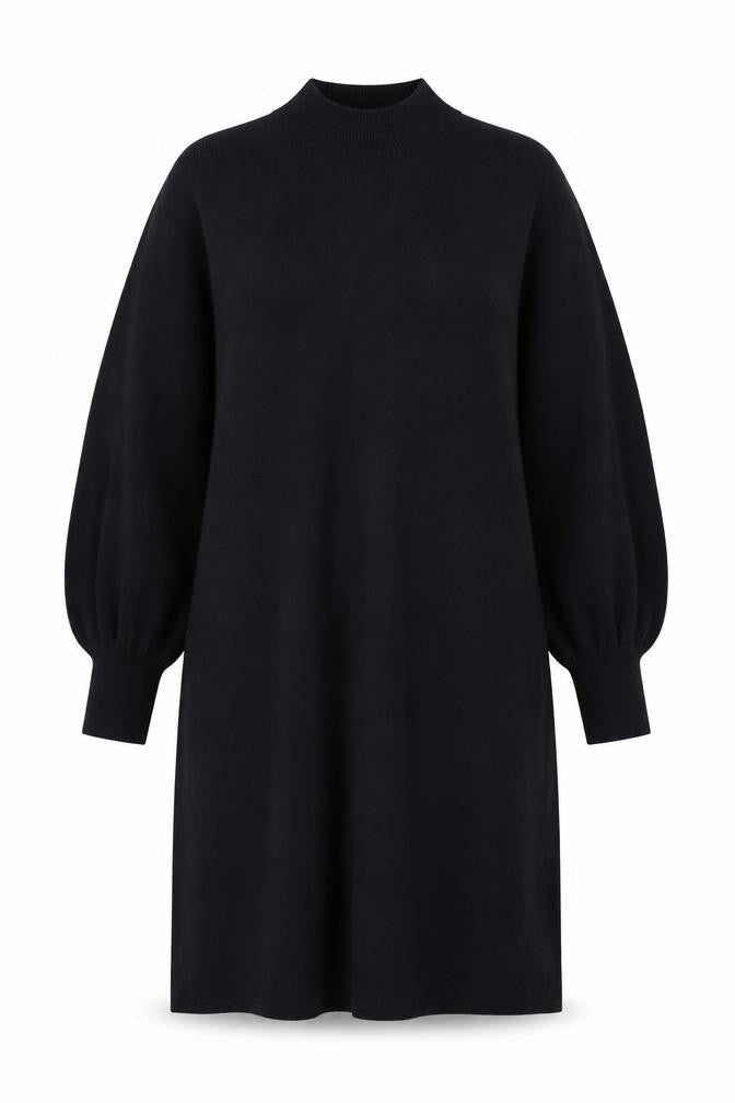 Vero Moda Women Black Size 18 Knit High Neck Long Sleeve Sweater Dress