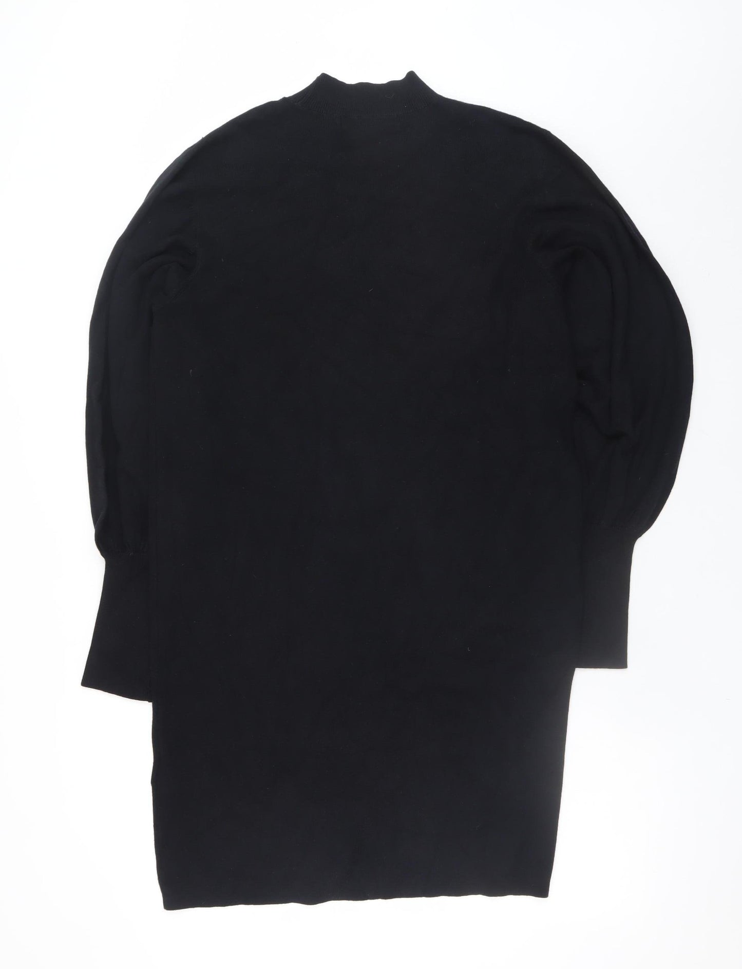 Vero Moda Women Black Size 18 Knit High Neck Long Sleeve Sweater Dress
