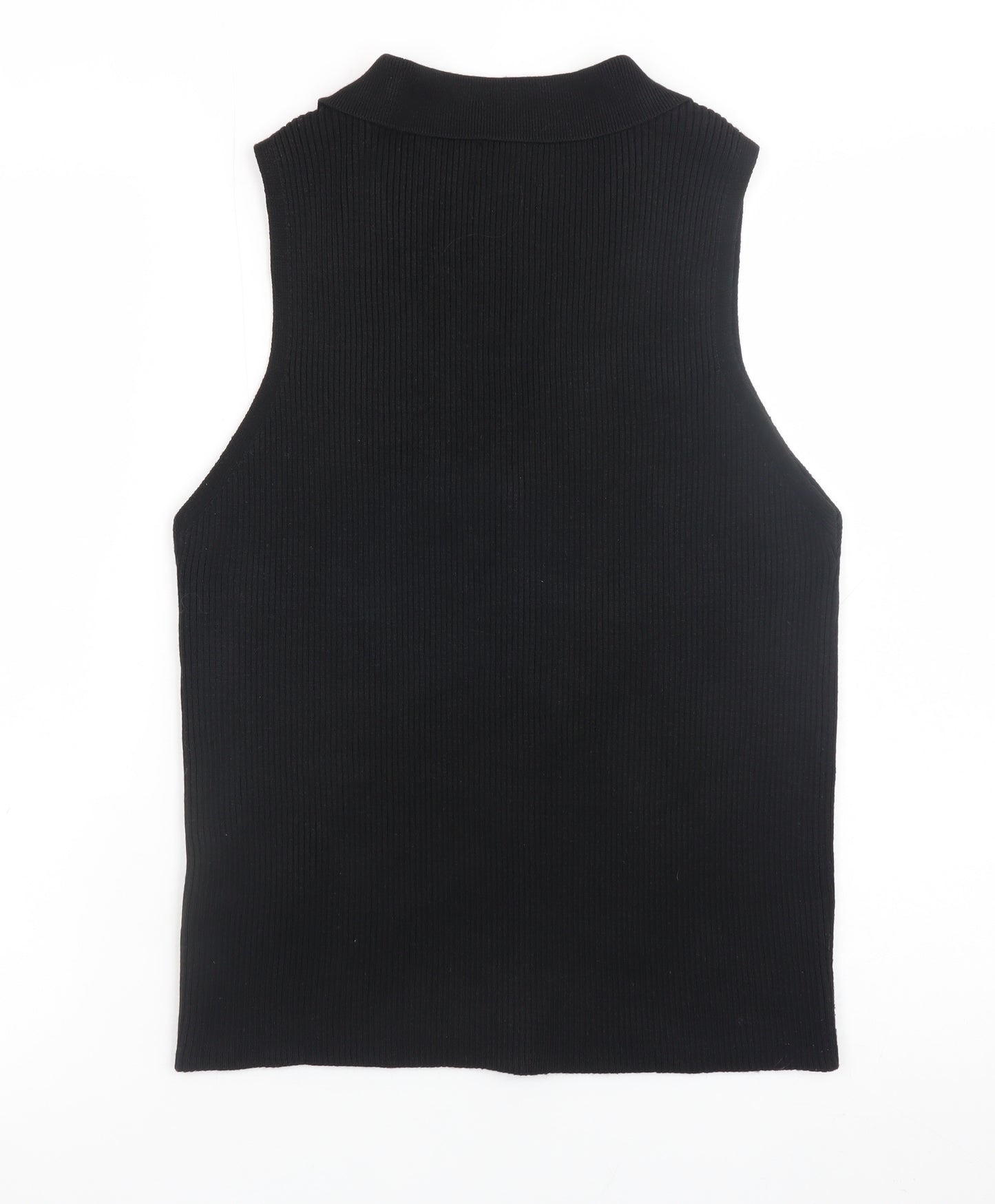 ASOS DESIGN Women’s Black Sleeveless Button-Up Knit Top Size 12