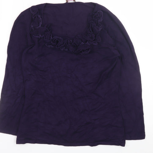 Phase Eight Women’s Purple Ruffle Scoop Neck Jumper Size 10