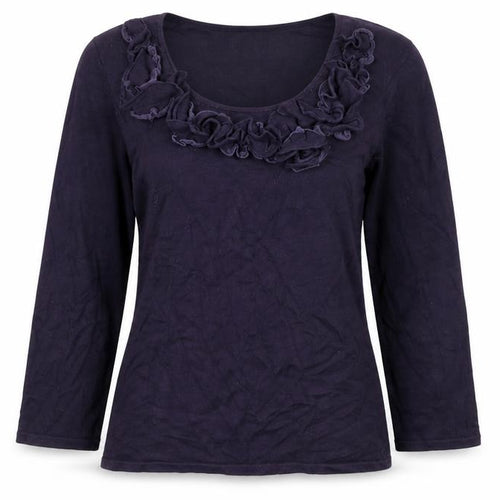 Phase Eight Women’s Purple Ruffle Scoop Neck Jumper Size 10