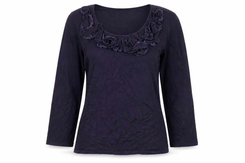 Phase Eight Women’s Purple Ruffle Scoop Neck Jumper Size 10