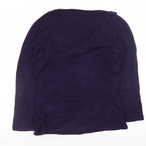 Phase Eight Women’s Purple Ruffle Scoop Neck Jumper Size 10