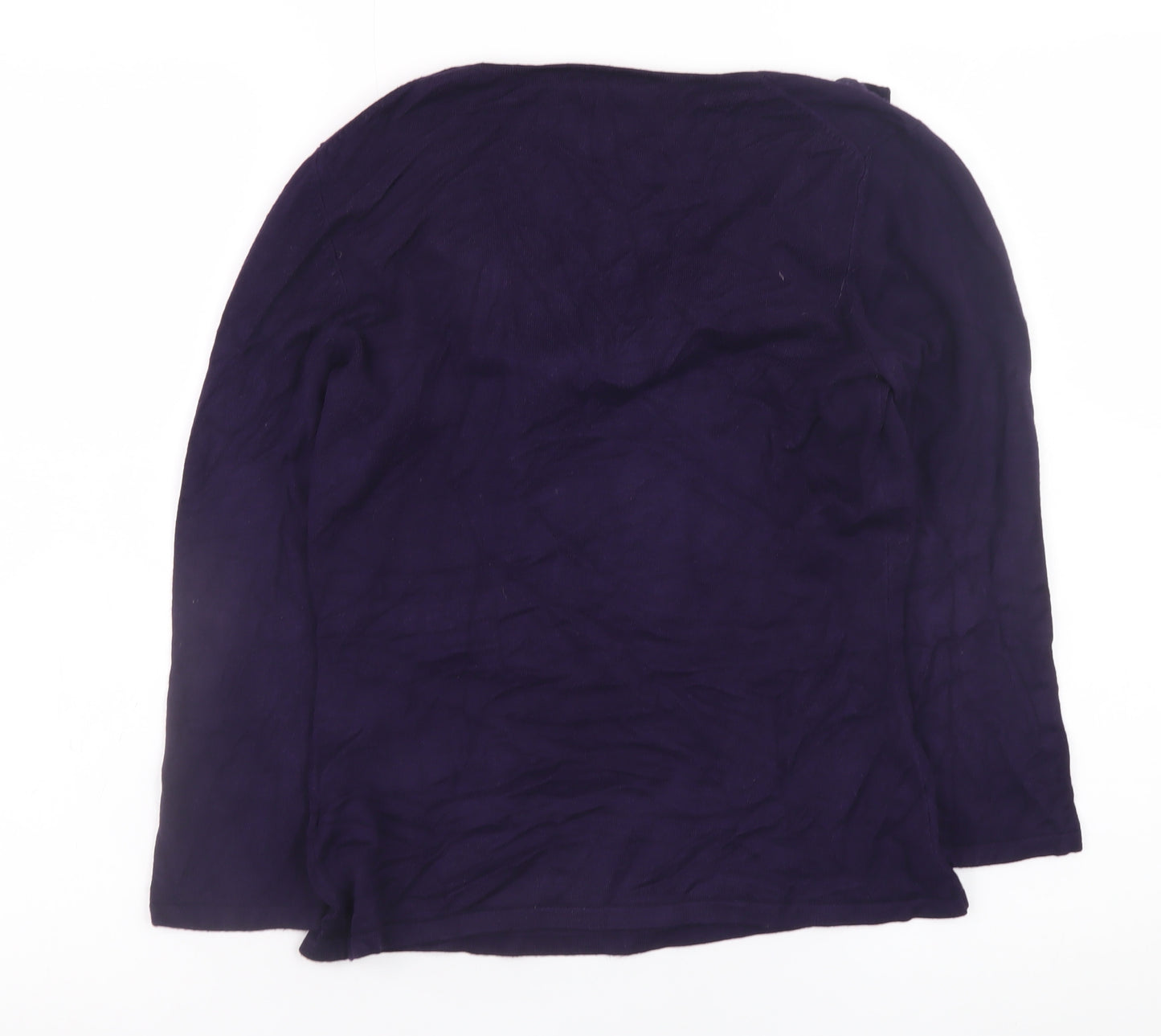 Phase Eight Women’s Purple Ruffle Scoop Neck Jumper Size 10