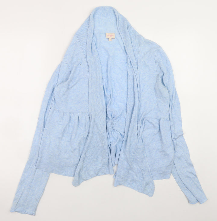 Whistles Women Blue Long Sleeve Cardigan Size 12 100% Cotton
