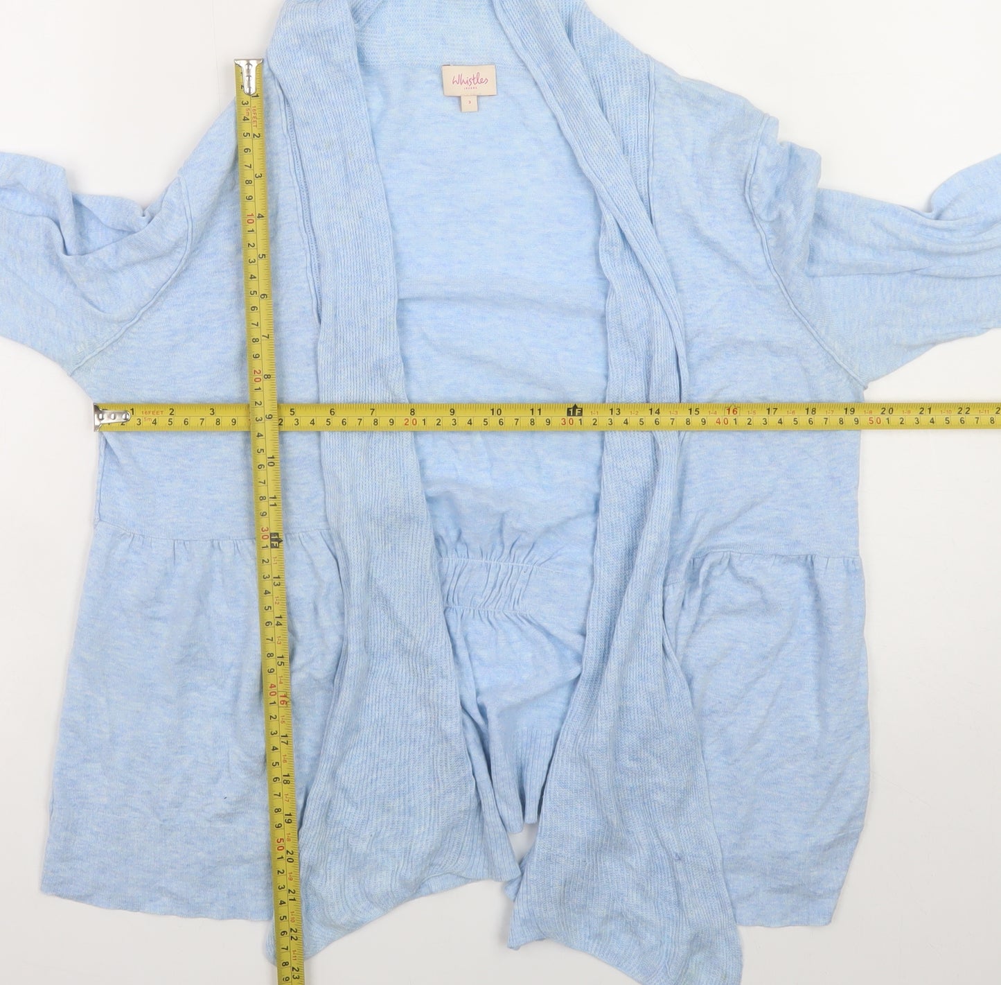 Whistles Women Blue Long Sleeve Cardigan Size 12 100% Cotton