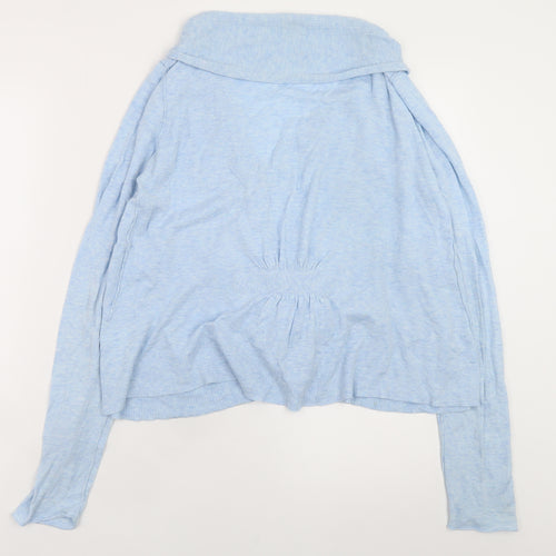 Whistles Women Blue Long Sleeve Cardigan Size 12 100% Cotton