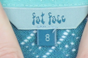 Fat Face Womens Blue Cotton Open Knit Short Sleeve Jumper Size 8