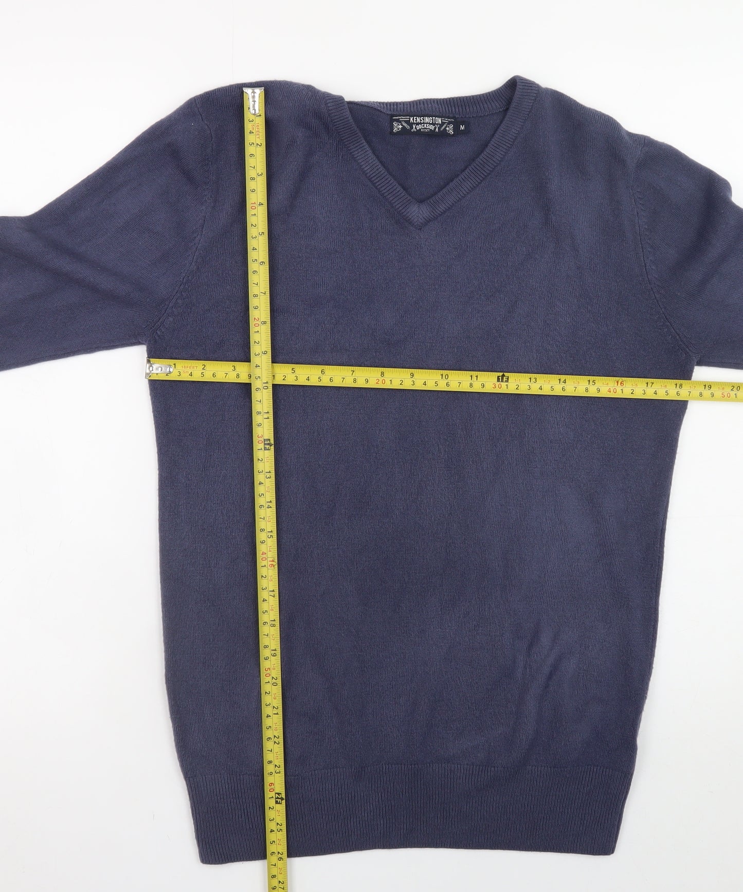 Kensington Dockside Men's Blue V-Neck Pullover Jumper M