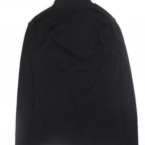 Zara Women Black Mock Neck Beaded Pullover Jumper Size M