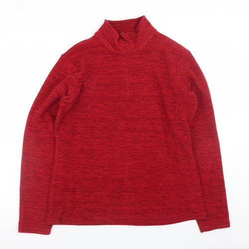 Mountain Warehouse Womens Red Fleece Half Zip Jacket Size 12