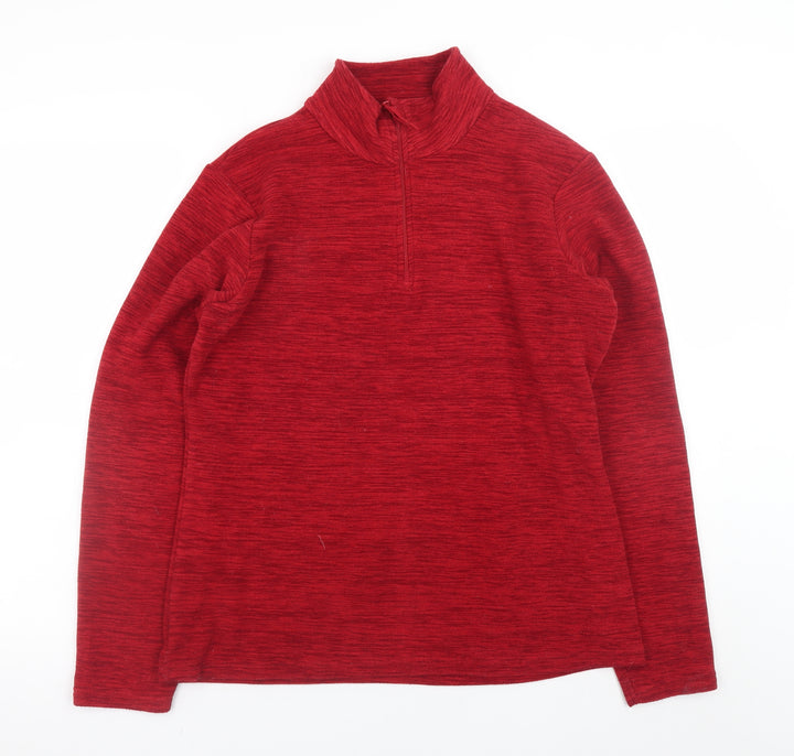 Mountain Warehouse Womens Red Fleece Half Zip Jacket Size 12