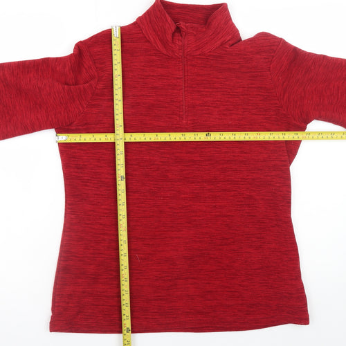 Mountain Warehouse Womens Red Fleece Half Zip Jacket Size 12