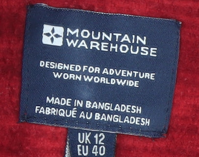 Mountain Warehouse Womens Red Fleece Half Zip Jacket Size 12