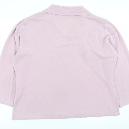 Janique Womens Pink Acrylic Cowl Neck Jumper Size 24