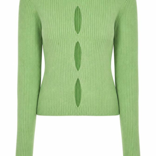Urban Outfitters Women Green Slim Fit Knit Boat Neck Jumper Size S